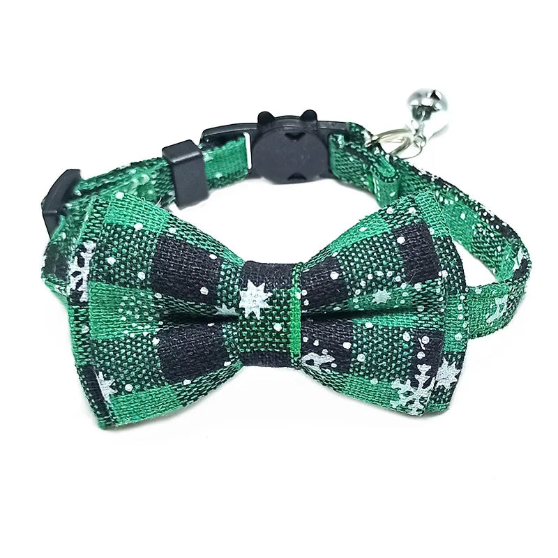 Pet Breakaway Cat Collar Bow Tie and Bell Cute Plaid