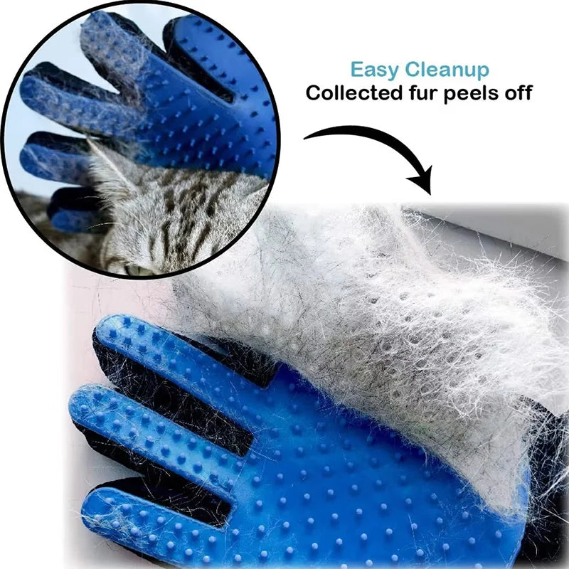 Pet Hair Remover Shower Gloves Puppy Cats Bath Brush