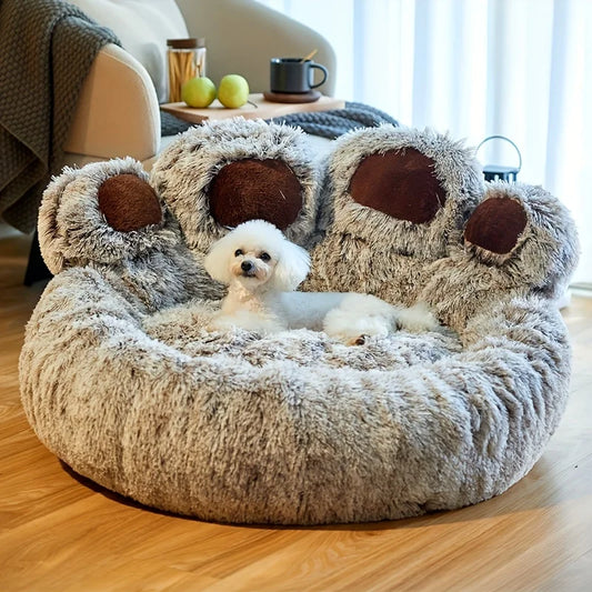 Dog Bed Cat Pet Sofa Cute Bear Paw Shape Comfortable