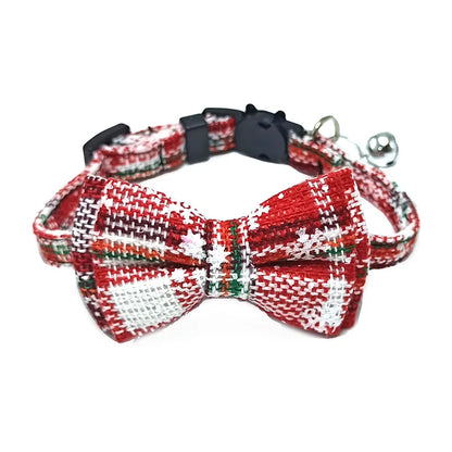 Pet Breakaway Cat Collar Bow Tie and Bell Cute Plaid