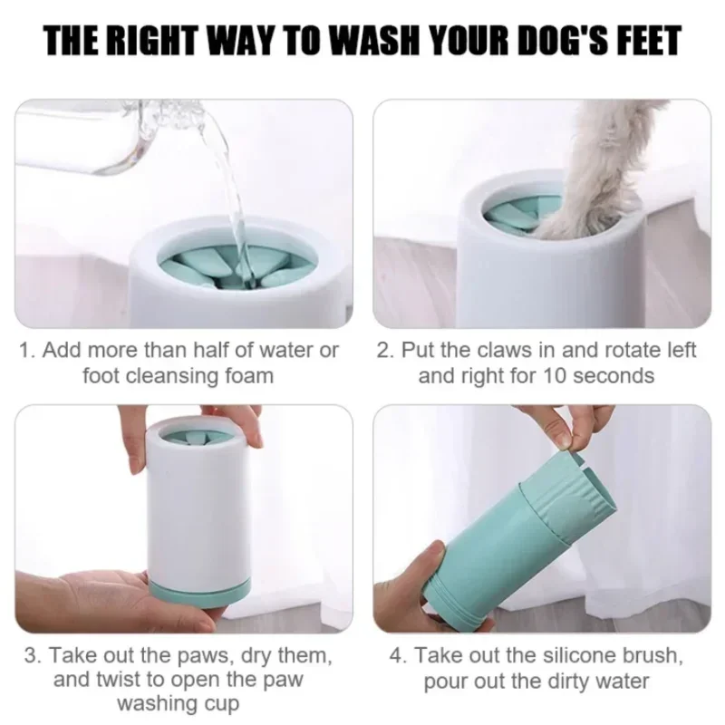 Automatic Pet Foot Washer Cup Silicone Soft Foot Cup